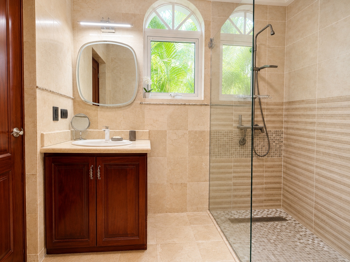 Baño con ducha de cristal